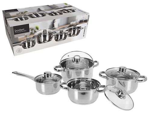 купить Набор посуды Excellent Houseware 55425 cratite cu capax, 8buc, inox в Кишинёве 