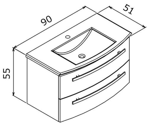 купить Шкаф под умывальник Orka Urla 90 Grey в Кишинёве 