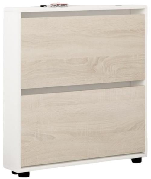 купить Полка для обуви Mobildor-Lux Leo Slim 100x16x86H cm White/Sonoma в Кишинёве 