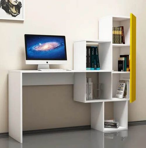 купить Офисный стол Trendy Acelya, alb, galben 145x141x45cm в Кишинёве 