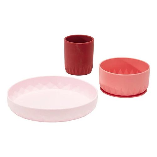 cumpără Seturi pentru hrănire bebelușilor Premaman PRF5O5-CCC-UNQ Set de vesela din silicon Origami Roz, 3 piese în Chișinău 