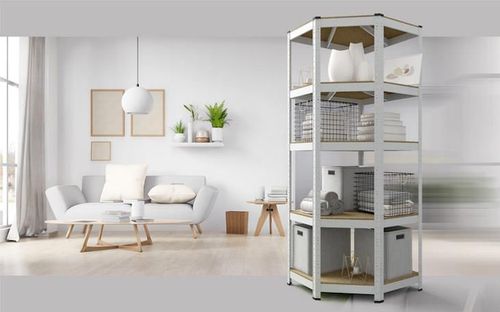 cumpără Raft de depozitare Nex Home Raft metalic colț Budget 1800x900x400x705mm, 5 nivele MDF, galvanizat în Chișinău 