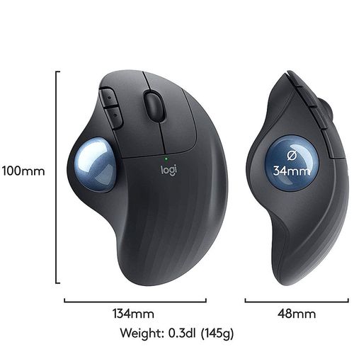 cumpără Mouse Logitech Wireless Mouse ERGO M575 Trackball Graphite, 5 buttons, Bluetooth + 2.4GHz, Optical, 200-2000 dpi, Unifying receiver, Graphite 910-005872 în Chișinău 