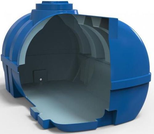 купить Летний душ Uniplast 37260 Rezervor apa 1500L orizontal, oval (albastru) cu stut D. 3/4", 150x120x125cm в Кишинёве 