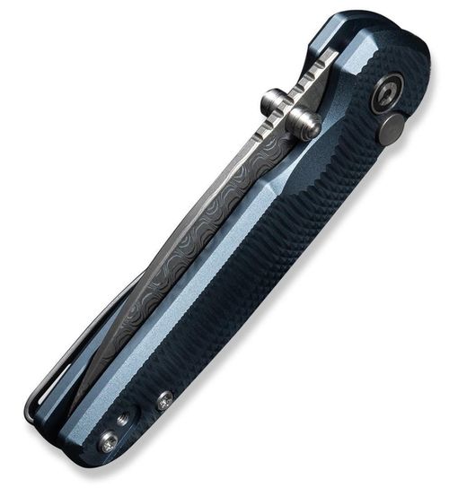 купить Нож походный Civivi C20052F-DS1 Mini Shakan, mâner aluminiu albastru, Button Lock в Кишинёве 