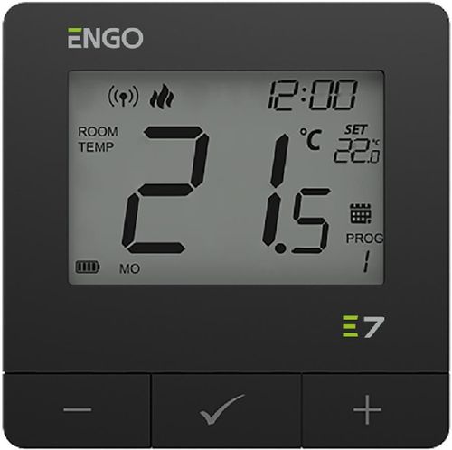 cumpără Termostat de cameră ENGO Controls E7-RFB, fără fir, programabil, black în Chișinău 