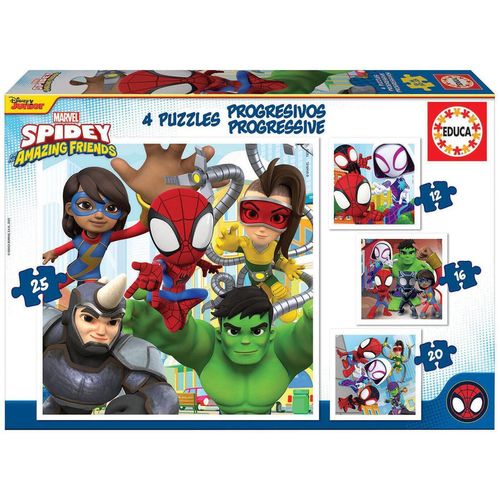 купить Головоломка Educa 9295 Progressive Puzzles Spidey & His Amazing Friends 12-16-20-25 в Кишинёве 
