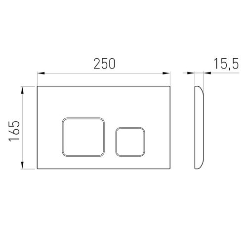 Buton de scurgere CUADRA EVO, crom mat, plastic 