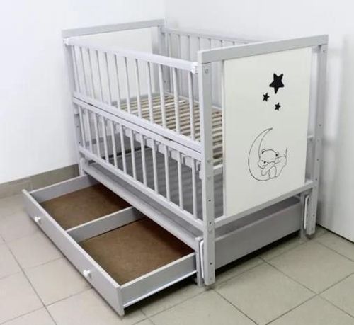 cumpără Pătuț Kuzya Urs cu sertar (gri) în Chișinău 
