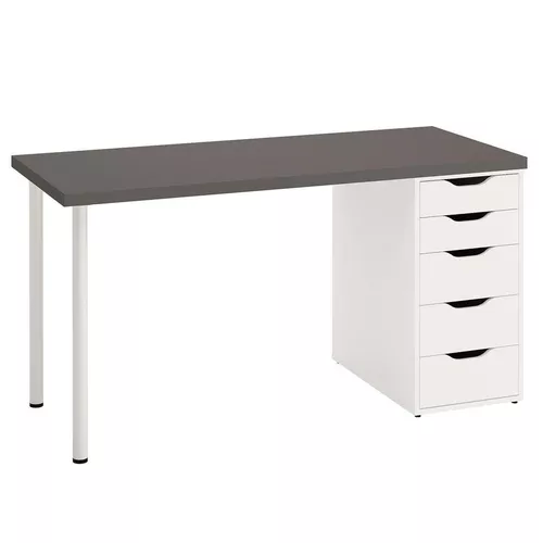 купить Офисный стол Ikea Lagkapten/Alex 140x60 Grey/White в Кишинёве 
