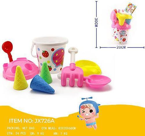 купить Игрушка Promstore 38229 Набор игрушек для песка в ведерке Мороженое 9ед, 27cm в Кишинёве 