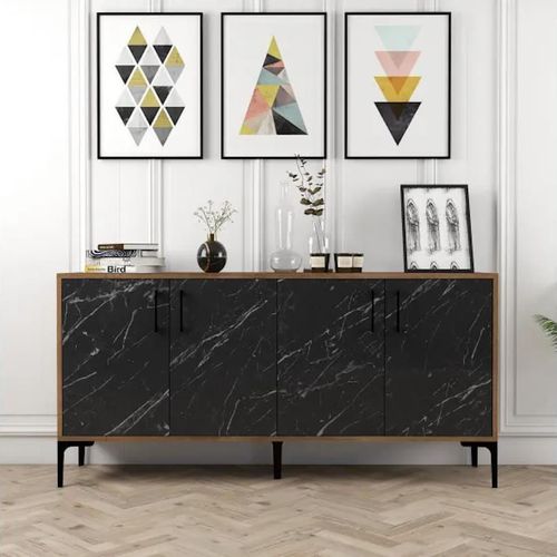 cumpără Casetieră Trendy Kiev 160, Nuc, Marmura Neagra 160x78x35cm în Chișinău 