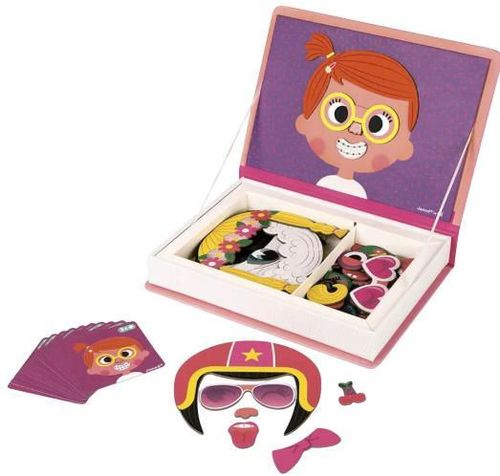купить Настольная игра Janod J02717 Magnetic book Funny faces of girls 55pcs в Кишинёве 