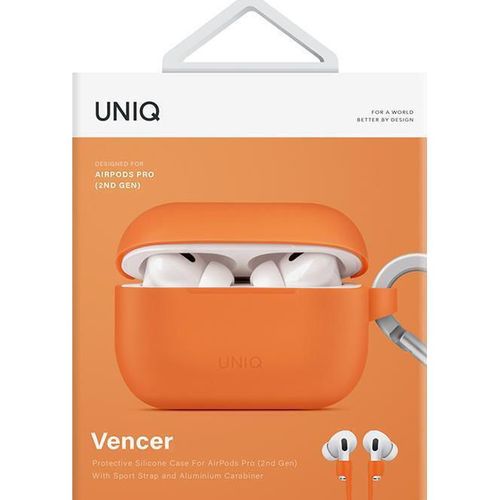 cumpără Husă pentru căști UNIQ Silicon Hang for AirPods Pro 2nd Gen, Orange în Chișinău 