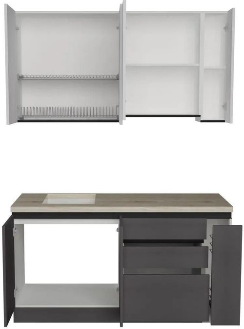 cumpără Mobilă pentru bucatarie ArtFlame GOLA White/Storm Grey (1.6 m.l.) în Chișinău 