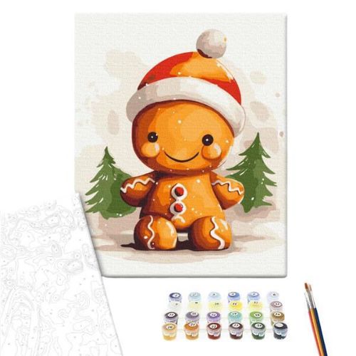 купить Картина по номерам BrushMe KBS0149FC 30x40cm (fără cutie) Om de turtă dulce в Кишинёве 