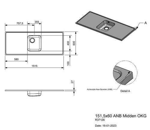 cumpără Chiuvetă bucătărie Reginox R37126 1515x600mm în Chișinău 