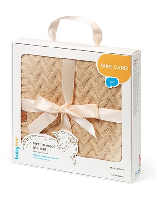 cumpără Lenjerie de pat pentru copii BabyOno 1648/02 Patura din lana merinos Dark Beige în Chișinău 