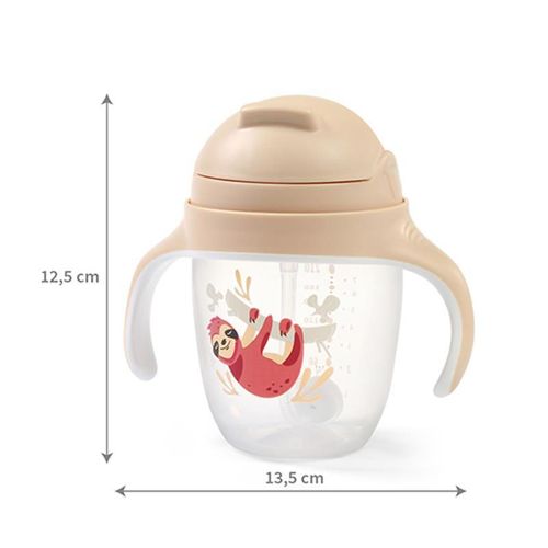 купить Поильник BabyOno 1464/04 Cupa de baut cu un paie ponderat (bej) в Кишинёве 
