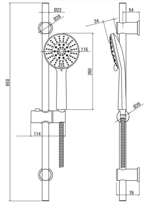 cumpără Set pentru duș Deante NBJ_05JK, para de dus pe 5 pozitii, cu bara si racord, crom, JOKO în Chișinău 