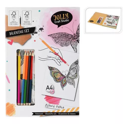 купить Набор для творчества Promstore 36690 Альбом для рисования А4, 20 листов + 6 цветных карандашей в Кишинёве 