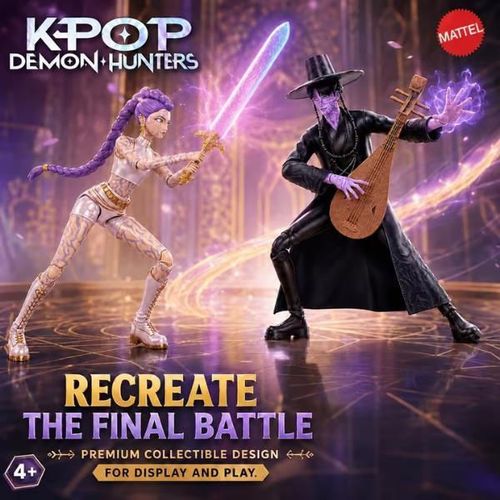 купить Фигурка героя Mattel JRY40 Set figurine Vânătorii de demoni „Rumi și Jinu: Bătălia finală”, 2 buc. в Кишинёве 