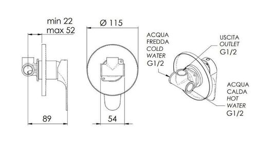 cumpără Baterie de duș Remer CLASS LINE L30NO (negru mat) în Chișinău 