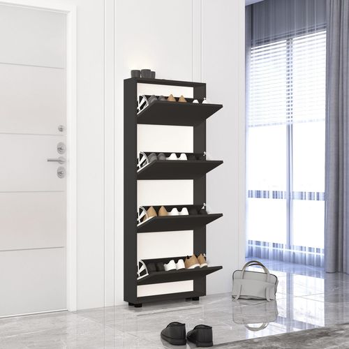 купить Полка для обуви Mobildor-Lux Leo Slim 50x16x164H cm Anthracite в Кишинёве 