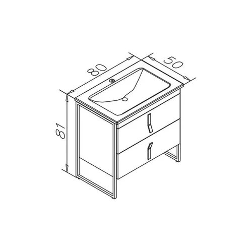 cumpără Dulap pentru lavoar Orka Modena 80 White (lavoar black) în Chișinău 