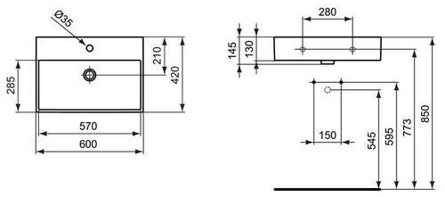 купить Раковина Ideal Standard Strada 60x42cm (K077801) в Кишинёве 