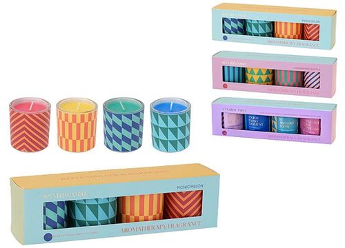 купить Свеча Promstore 55218 Set lumanari parfumata in pahar colorat 4x5cm (4buc, 4 arome) в Кишинёве 