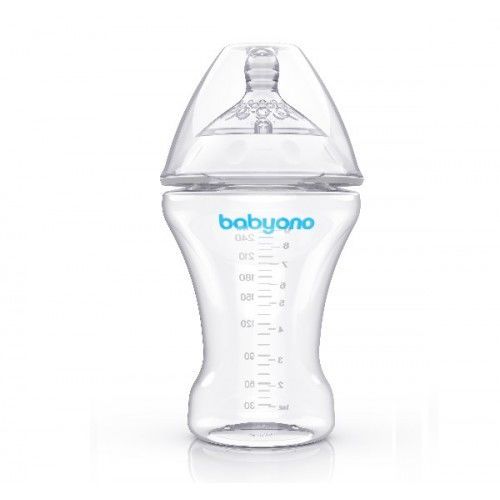 Бутылочка Babyono c силиконовой соской 250 мл (0-6 мес) 