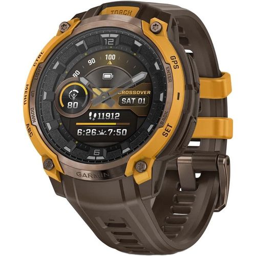 купить Смарт часы Garmin Instinct Crossover AMOLED, Bronze/sunburst with cocoa silicone band в Кишинёве 