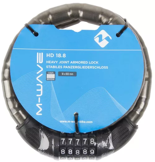 купить Аксессуар для велосипеда M-Wave Sistem antifurt bicicleta HD 18.8 joint armored lock with 5 digits/free code в Кишинёве 