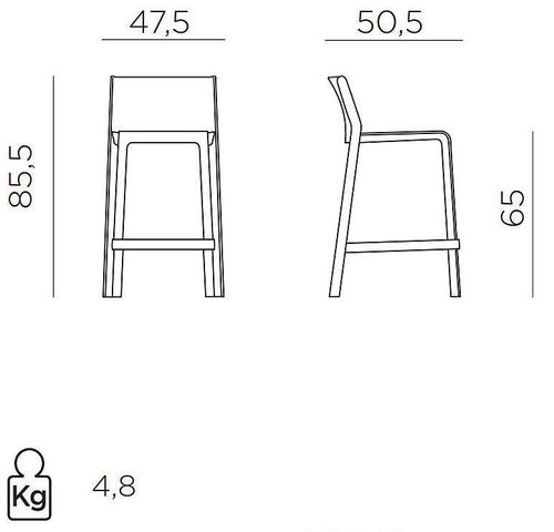 купить Барный стул Nardi TRILL STOOL MINI TABACCO 40353.53.000 в Кишинёве 