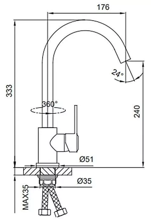 купить Смеситель кухонный Frud R 42052-10 (chiuveta plus) INOX в Кишинёве 