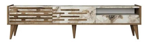 купить Тумба напольная для TV Trendy Valensiya, nuc, alb, marmura в Кишинёве 