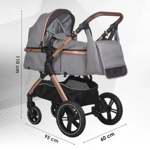 cumpără Сărucior pentru copii Coccolle Melora Moonlit Grey, 3in1 cu landou transformabil în Chișinău 