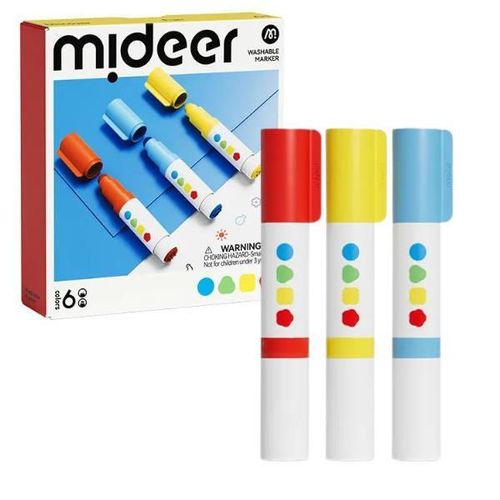 купить Набор для творчества Mideer MD3385 Set markere lavabile cu vârf rotund și ștampilă, 6 culori в Кишинёве 