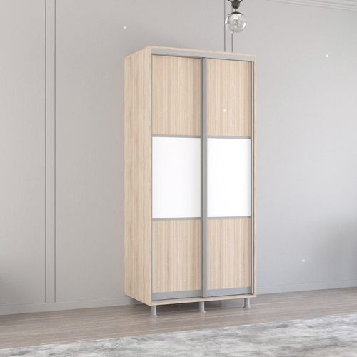 cumpără Dulap Mobildor-Lux Aron-S 1.0m-1.8m uși glisante din PAL orizontal (160x60x220H cm) Anthracite în Chișinău 