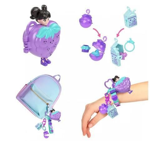 купить Игрушка miscellaneous JKR51 Polly Pocket стильный браслет клубника набор с брелком и куклой в Кишинёве 