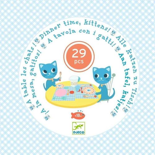 cumpără Bucătărie și veselă de jucărie Djeco DJ06547 Set vesela lemn Dinner Time, Kittens în Chișinău 