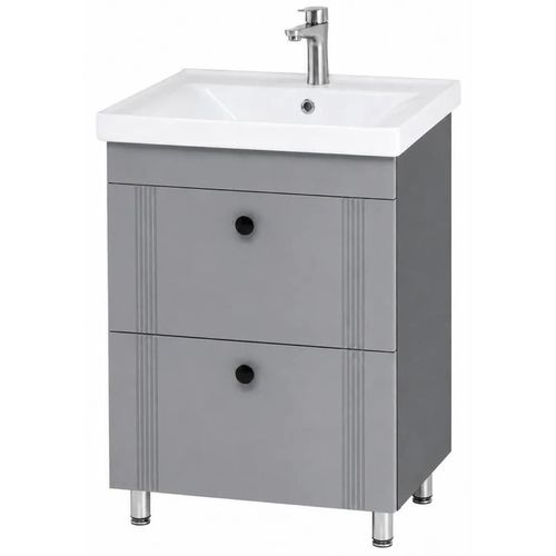 купить Шкаф под умывальник Mashtab 12185 Palma (Sava) cu 2 sertare 650x470x850 Gri mat в Кишинёве 