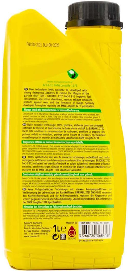 cumpără Ulei Bardahl 0W30 XTEC B12 1л (36841) în Chișinău 