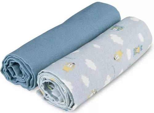 купить Аксессуар для пеленания Canpol 26/901 blu Муслиновые пелёнки 2 шт 70х70 в Кишинёве 