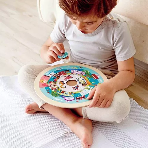 купить Головоломка Hape E1624 Puzzle rotund cu doua fete și meserii в Кишинёве 