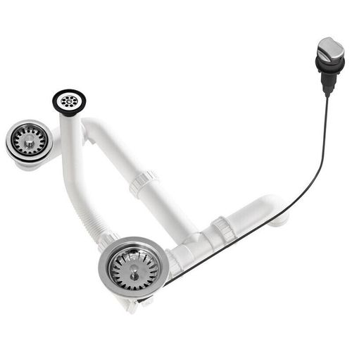 cumpără Sifon pentru chiuvetă bucătărie Helika-AquaSanita AQ-004H Stainless Steel + Plastic în Chișinău 