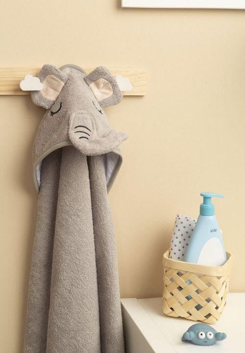 cumpără Accesoriu pentru baie Sensillo 0339 Полотенце c капюшоном Bathfriends Слон 100x100 Серый (30562) în Chișinău 