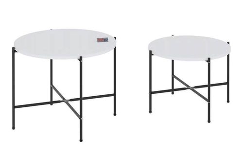 купить Журнальный столик Nex Home Комплект из 2 круглых журнальных столиков, Белый (22-22-01) в Кишинёве 