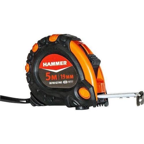 cumpără Bandă de măsurare Hammer 00700-821905 5m x 19mm corp cauciuc cu 3 fixaţii în Chișinău 